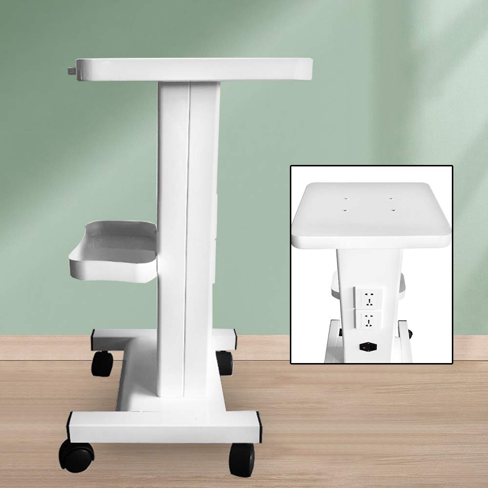 Carrito médico portátil para salón de belleza con compartimento de almacenamiento y ruedas universales silenciosas para herramientas de belleza (con enchufe)