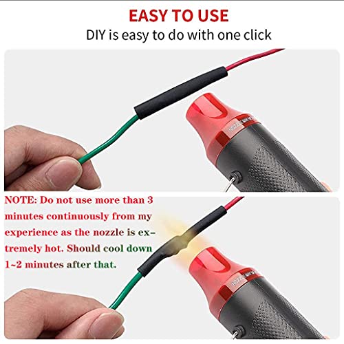 Image of Hetkrishi Handheld Hot Air Gun, Portable Mini Heat Gun Multi-Function Electrical Heat Tool for for DIY Embossing, Shrink Wrapping, Drying Paint & Phone Repair(300W)(Muilticolor)