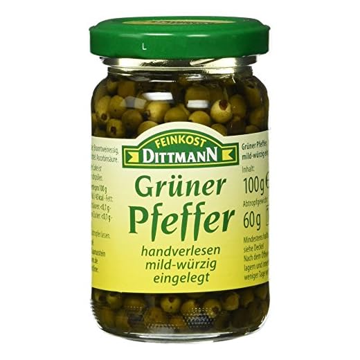Feinkost Dittmann Grüner Pfeffer mild-würzig eingelegt, 100g