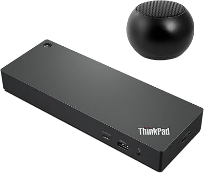 Lenovo ThinkPad Universal Dock and Mini Speaker, for T-Series Gen 1-3, E-Series Gen 1-5, L-Series Gen 1-3, P1 Gen 1-5, P-Series Gen 1-3, X-Series Gen 1-3, X1-Series Gen 8-10, Yoga, Z-Series Gen 1-2