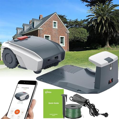 ZHJOPP Robot cortacésped Inteligente: 1500 Metros Cuadrados,cortadora césped automática,Equipada con tecnología de posicionamiento,Ruta escaneo en Forma de U para un Trabajo eficiente