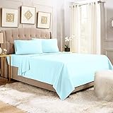Photo Gallery 1200 series 4pc king size microfiber bed sheet set, deep pocket, aqua Photo Gallery 1200 series 4pc king size microfiber bed sheet set, deep pocket, aqua