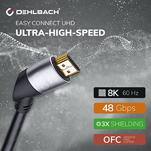 OEHLBACH Easy Connect UHD Ultra High Speed HDMI Cable, (48 Gbit/s, 8K 60Hz, 4320p, 4K 120Hz, Dolby Vision, Dynamic HDR 10+ - Image 2