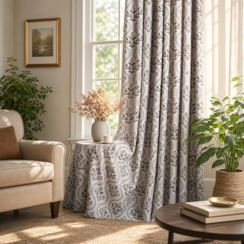 Amazon – YoungsTex 2-Panel Brown Floral Linen-Blend Curtains - $11.98– - image 8