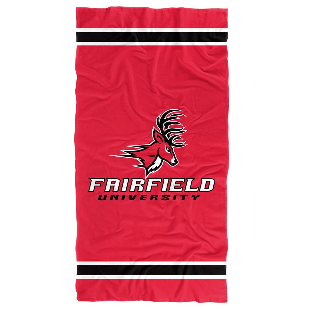 LOGOVISION Fairfield University Beach Towel/Bath Towel, 30"x60" Stripes