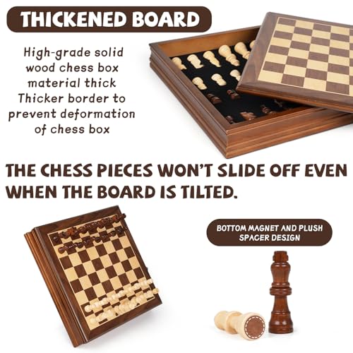 Set de Ajedrez Magnético de Madera 12'' Clásico miniatura 2