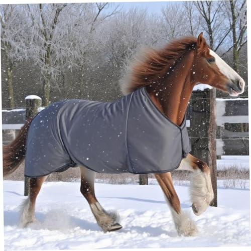 Manta de invierno para caballos ajustable para evitar rozaduras por frío y viento 3