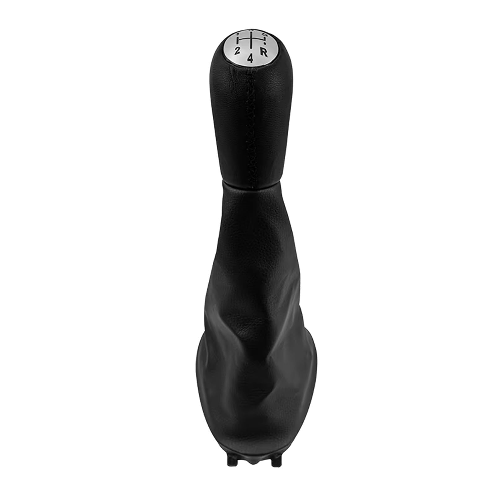 GHQFROP Transmission Gear Shift Knob for Clio 2 II for Megane for Kangoo Leather Gear Shift Knob Lever Shifter Gaiter Boot Cover Car Gear Stick Knob(Chrome Black)