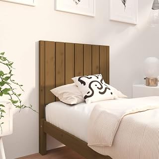 Lauuoeriau Cabecero de cama para hogar y jardín, color marrón, 80,5 x 4 x 100 cm, madera maciza de pino