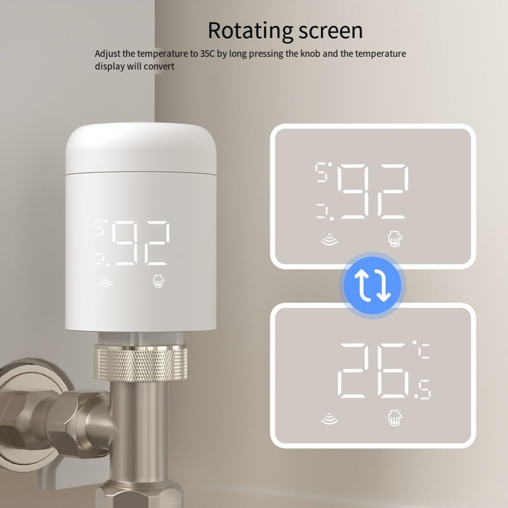 HpLive Valvola termostatica Wi-Fi intelligente, regolatore termosifone, valvola termostatica programmabile, 6 modalità di tempo, sicurezza bambini