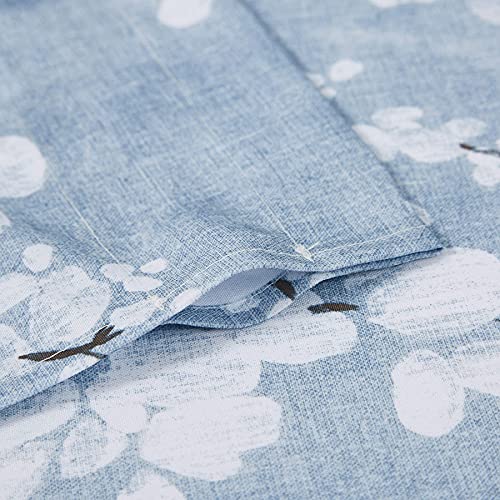 Fmfunctex Window Valance Curtains Living Room Blue-White Blossom Print Country Style Canvas Floral Kitchen Valance For Small Bathroom Café Windows 54”W X 15” L 1 Panel Rod Pocket #TOP4