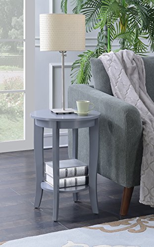 Convenience Concepts American Heritage Round End Table, Gray