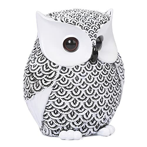 Artpual Owl Statue Home Decor Accents Small Decor Items for Shelf Owl Figurines Home Decorations for Living Room Office Bedroom, Gifts for Owl Lover, White