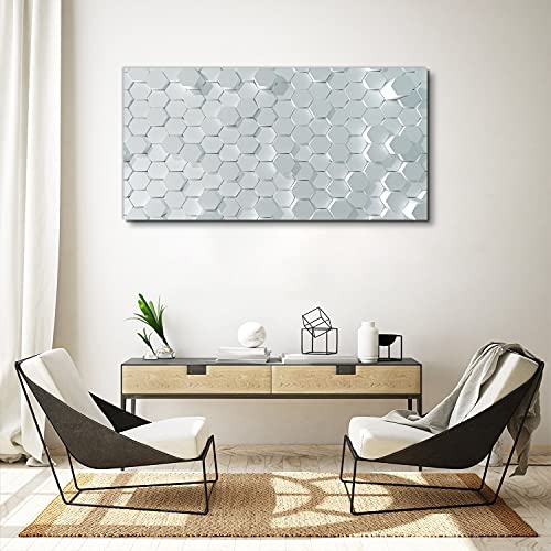 Tableau d'intérieur pour mur vide : impression sur toile hexagone 120x60cm