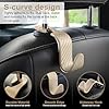 LivTee Car Purse Hook, Headrest Hook for Car, 4 Pack Universal Auto Car Seat Headrest Hook Hangers Organizer for Purse Coat Umbrellas Grocery Bags Handbag, Car Accessories - Carbon Fiber Beige #1