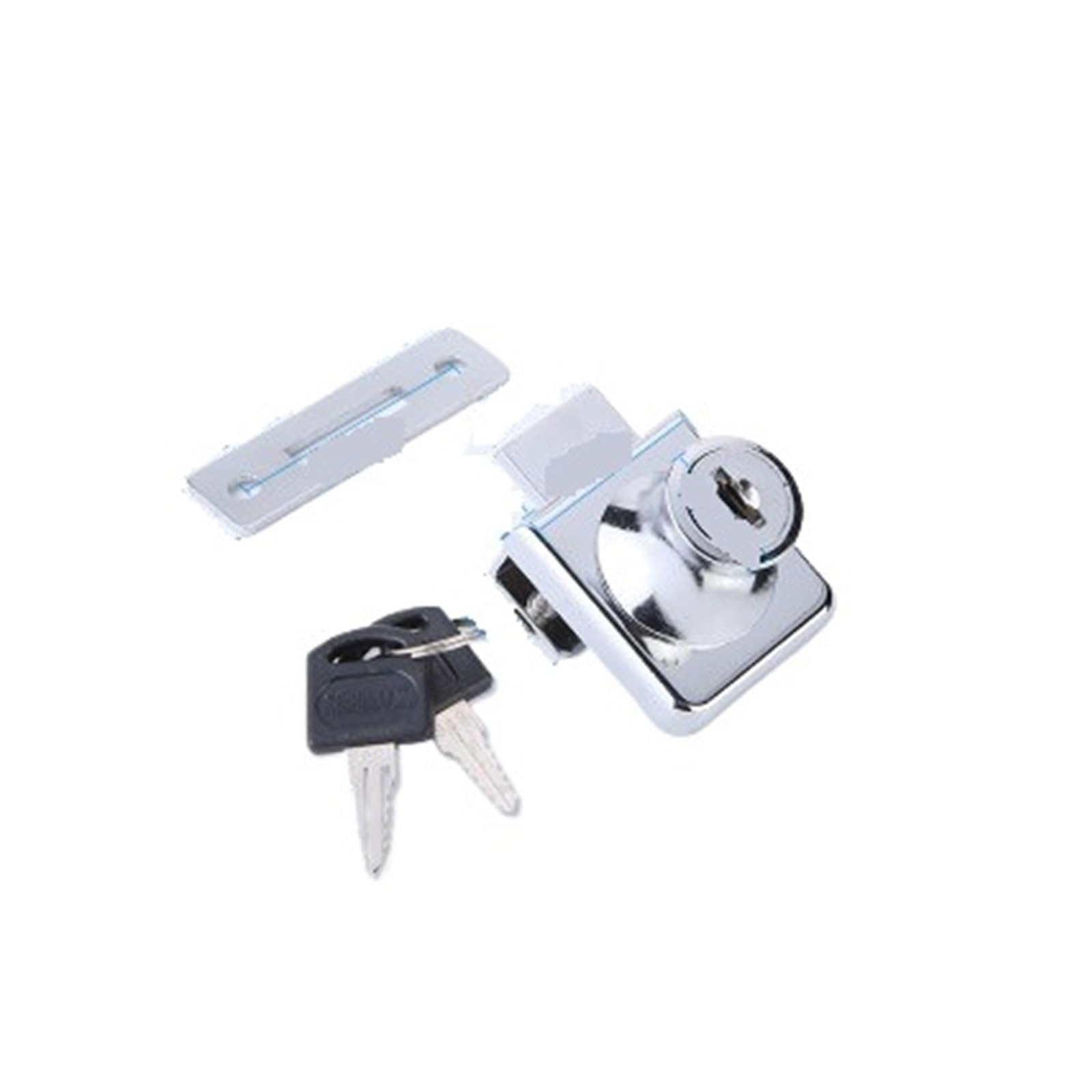 Glass Door Lock Single Glass Lock Showcase Cabinet Door Cylinder Sliding Push Locks for Furniture Hardware(Type 1 Single)