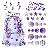 Tortendeko Discokugel Lila Kuchendekoration Happy Birthday Tortenaufsatz