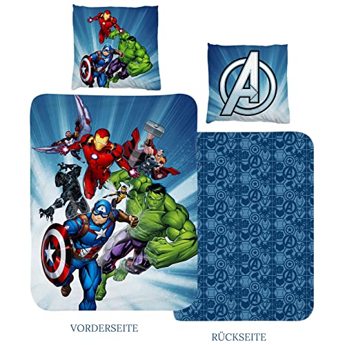 Marvel Avengers Fleece-Decke | 116,8 X 152,4 Cm | Mit Captain America, Thor, Hulk | Superweich, Maschinenwaschbar