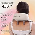 XTO Massager cou avec chaleur, tissu électrique profond 4D Massage de tricot, masseur de cou et de dos pour le cou, le dos, l'épaule, le leg, utilisation à la maison, masseurs de dos Pour la détente FathersDay Cadeaux (Gray)