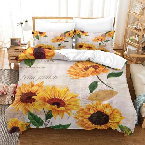 Housse de couette soleil lune 220x240 cm parure lit microfibre king - 3