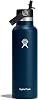 Hydro Flask - Water Bottle 621 ml (21 oz) - Vacuum Insulated Stainless Steel Water Bottle with Flex Straw Cap - Standard Mouth - Indigo