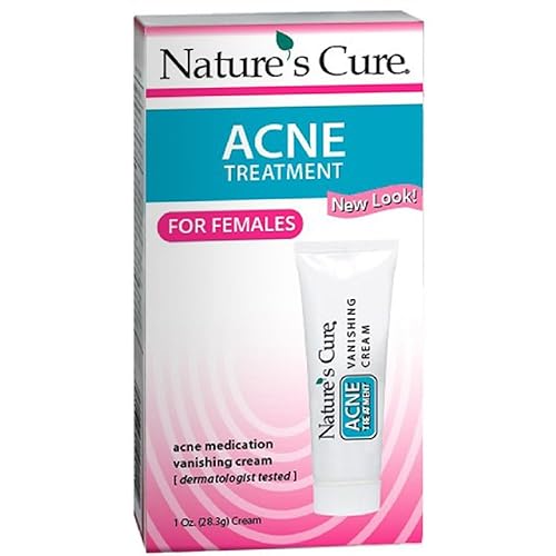 Nature's Cure sistema de tratamiento de acné para mujeres en dos partes, 60 tabletas y 1 crema de 1 onza., paquete de de 1