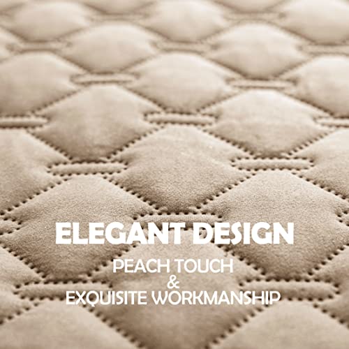 Image of gogobunny 100% Double Sided Waterproof Dog Blanket Soft Pet Bed Cover Reversible Protect Furniture Couch Sofa Car for Puppy Cat Kids (Dark Beige /Light Beige, 30x80 Inch (Pack of 1))