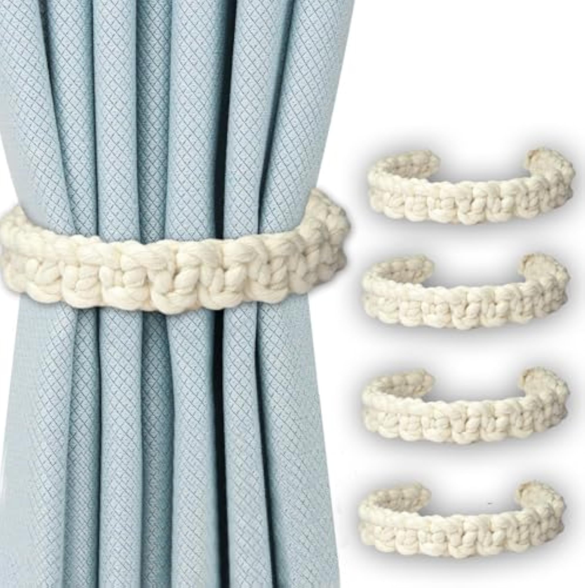 Farmhouse Rustic Curtain Tiebacks - Adjustable Drapery Holdbacks
