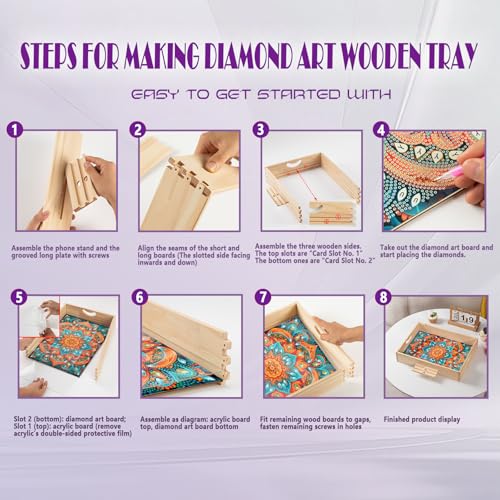 EWJRNSF Diamond Art Kit for Adults Wooden Tray with 50% Discount - Image 3