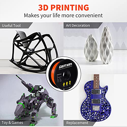 Image of GIANTARM Orange PETG 3D Printer Filament Toughness Enhanced 1kg (2.2lbs), 1.75mm Dimensional Accuracy + /-0.03mm, 1080 Feet（330m /Roll, Vacuum Package, Fit for Most 3D FDM Printer