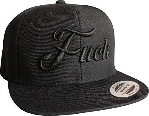 Casquette: Fuck - Flexfit Classic Snapback Basecap avec Broderie en 3D - Bonnet Hip-Hop Rap - Képi FCK - Cap - Foutre - Merde - Toque - Cadeau - Urban...