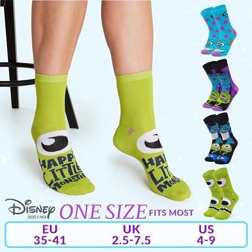 Image of Disney Socks 5 or 6 Pack, US Size 4‑9, Soft and Breathable Novelty Socks Gifts for Women, Wife, Girlfriend