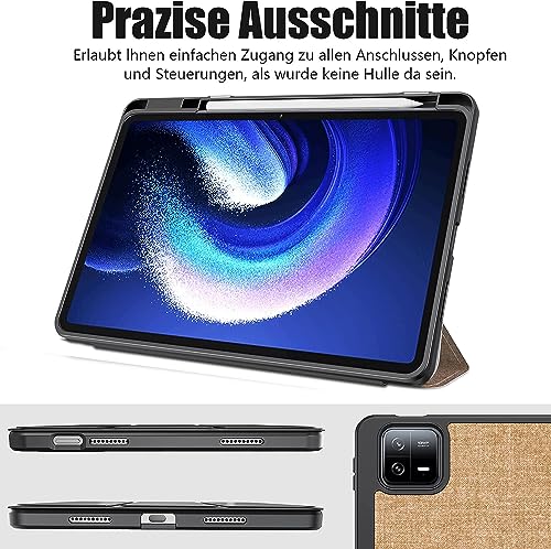 MOCA Store MOCA Tri Fold Case for Xiaomi Pad 6 11 inch, Rose Gold - Image 6