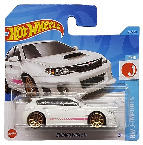 Hot Wheels Subaru WRX STi - HW J-Imports 2/10 - HKK62 - Carte courte - Blanc - Mattel 2023
