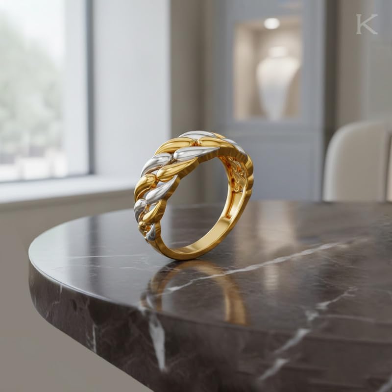 Image of KISNA 9KT / 14KT / 18KT Chic Fusion Yellow Gold Ring For Women | S14
