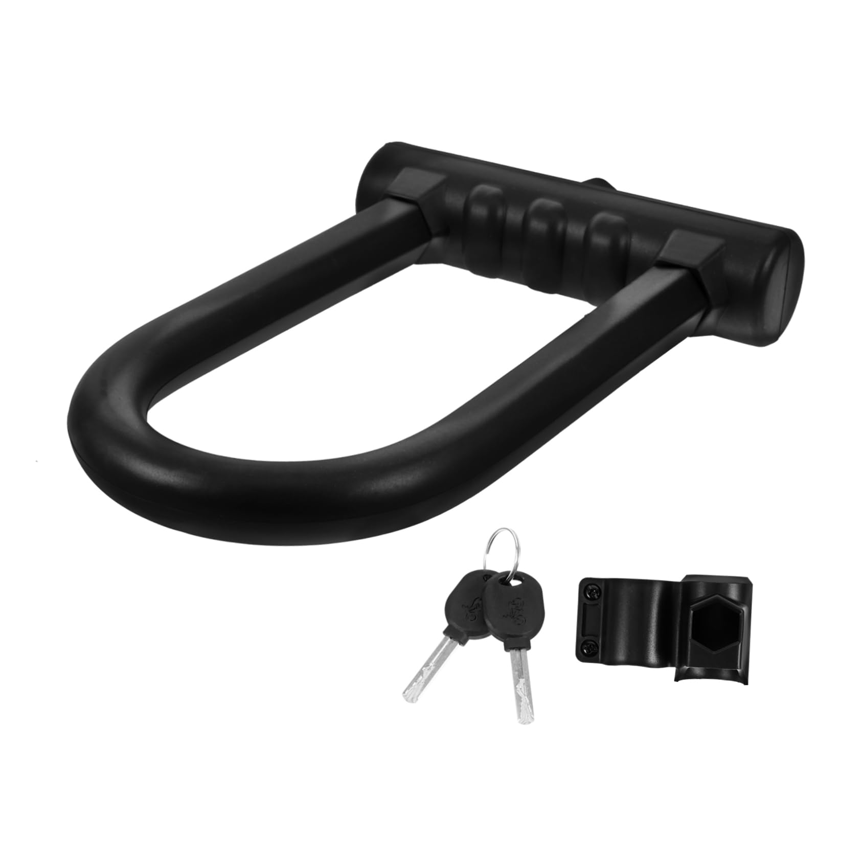 Lucchetto U per Bici, Doppia Apertura, Rinforzato, Nero | Silicone e Ferro, Design Elegante, per Bicicletta ed E-bike, Uso Antifurto su Moto