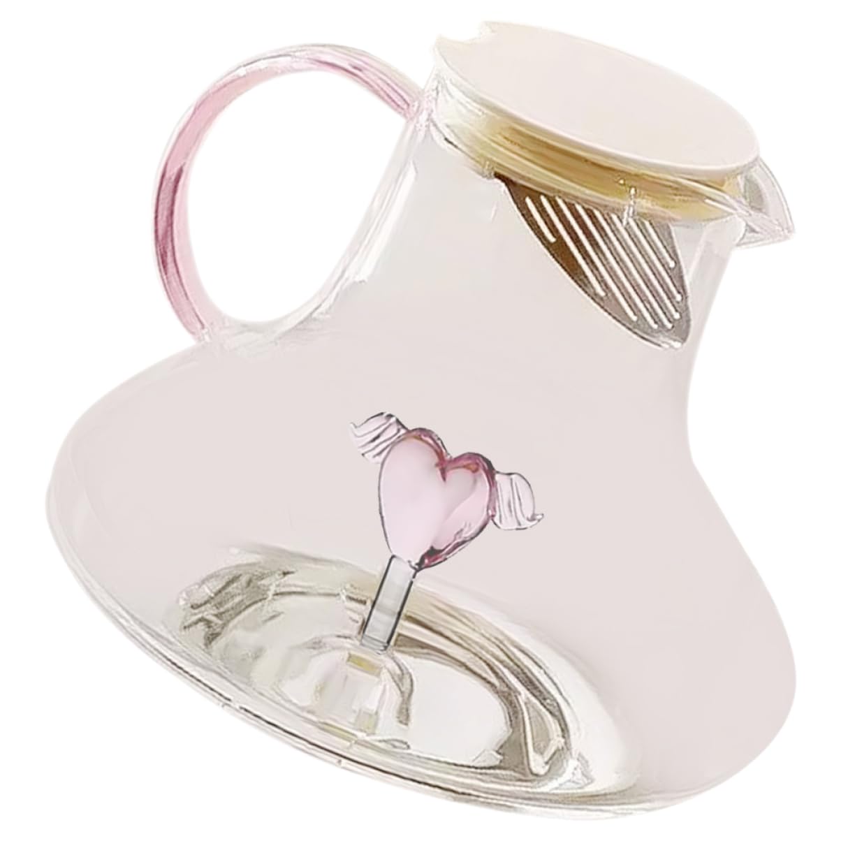 Alipis Großer Glaswasserkrug 1500ml mit Deckel und Griff Kaltwasserkrug aus Glas mit Praktischem Ausgießer für Restaurant und Große Partys Tropffrei und Elegant