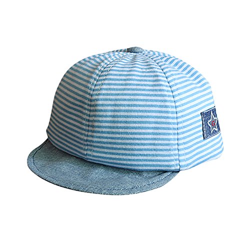 Niños Bebé Clásico De Rayas Sombrero Gorra De Béisbol Niño Bebé Bebés Puro Algodón Sombrero Ajustable Pico Gorra De Protección Solar Sombrero De Verano Para Niños De 3-12 Meses Niños Azul azul celeste