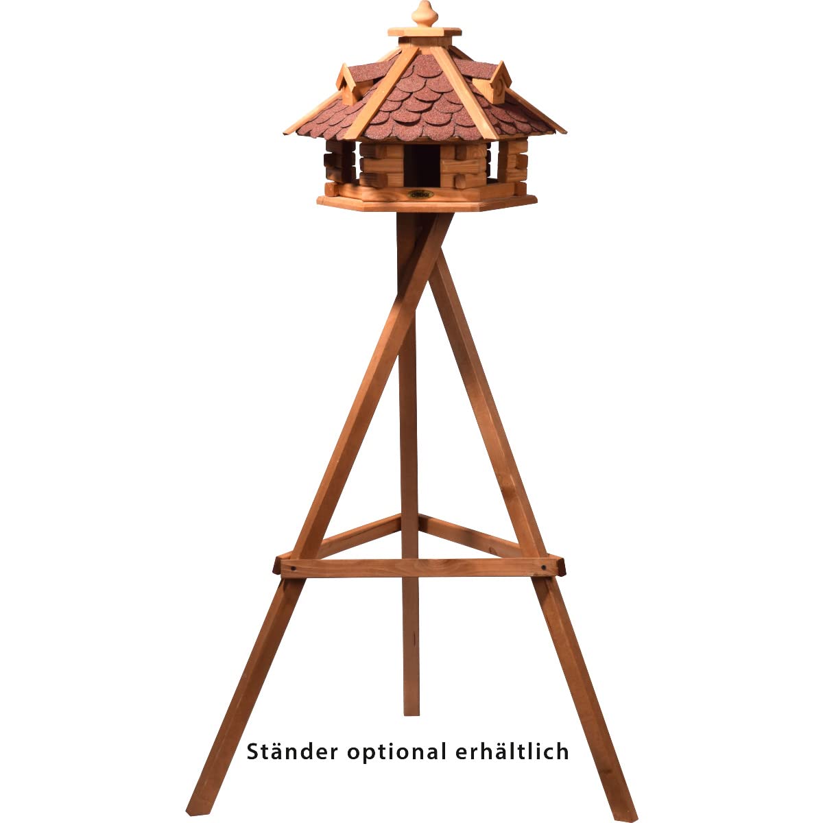 dobar 98710e Mangiatoia casa rustici in Stile Blocco casa casetta per Uccelli con Tetto in Bitume, Rosso con 6 Fori d' Ingresso, Pino, XL, Rosso