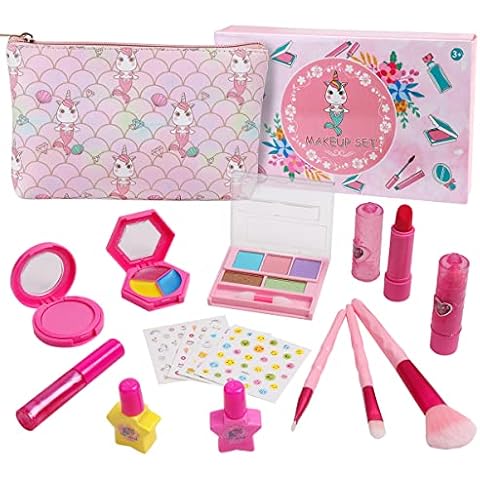 Kids Makeup Sets for Girls - Washable Makeup for Children with Unicorn Makeup Bag, Kids Cosmetics Birthday Christmas Gift for Little Girls Age 4 5 6 7 8 Cover