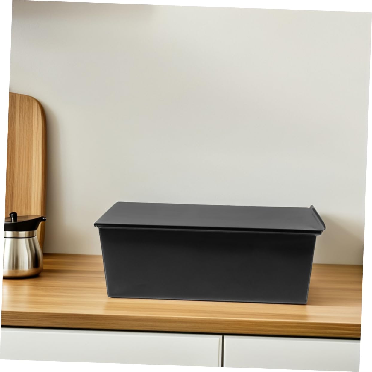 Lot de 2 Moules à Toast Rectangulaires en Fer Noir avec Couvercle