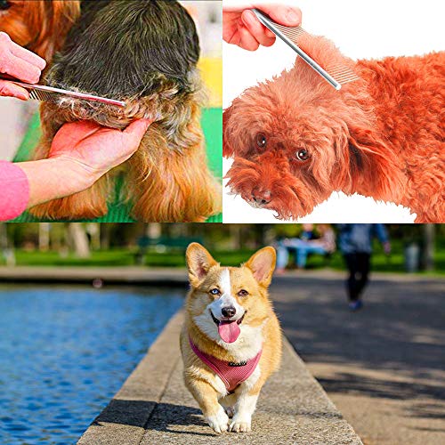 3 Pcs Dog Comb Pet Cat Grooming Combs for Matted Shedding or Knotted Hair, Stainless Steel, Medium Coarse, TuNan Metal… - Image 8