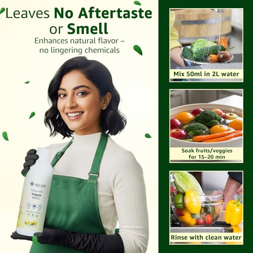 Image of Natural Vegetable & Fruit Wash Liquid | Plant-Based Cleaner with Citrus & Tulsi Enzymes | Odorless, Free from Harsh Chemicals, Safe for Babies & Pets | Pack of 1 | 500ml