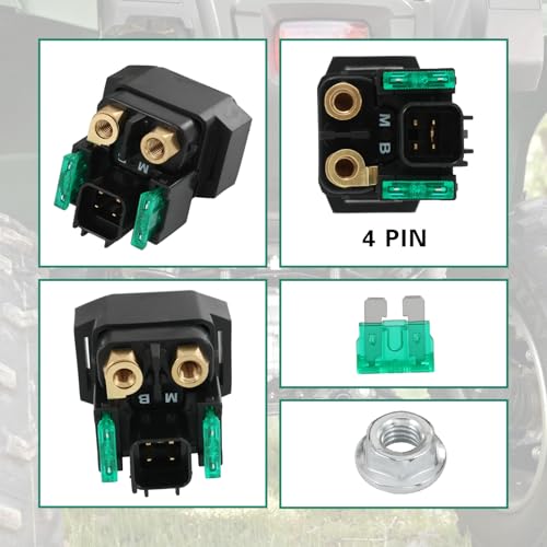 Image of Starter & Relay Compatible with 2009-2015 Yamaha Grizzly 550 2009-2023 Grizzly 700 2016-2023 Kodiak 700 Replace# 28P-81890-00-00 28P-81890-01-00 19500 410-58036 SMU0512 SM17 YA-125N