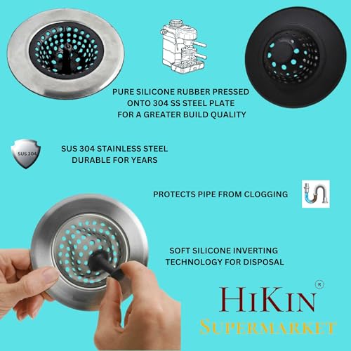 Image of Stainless Steel Kitchen Sink Strainer (Silicone Jali)