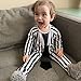 Happidoo Baby Boy Halloween Costume Outfit Black and White Striped Costume Clothes (Black,6-12 Months