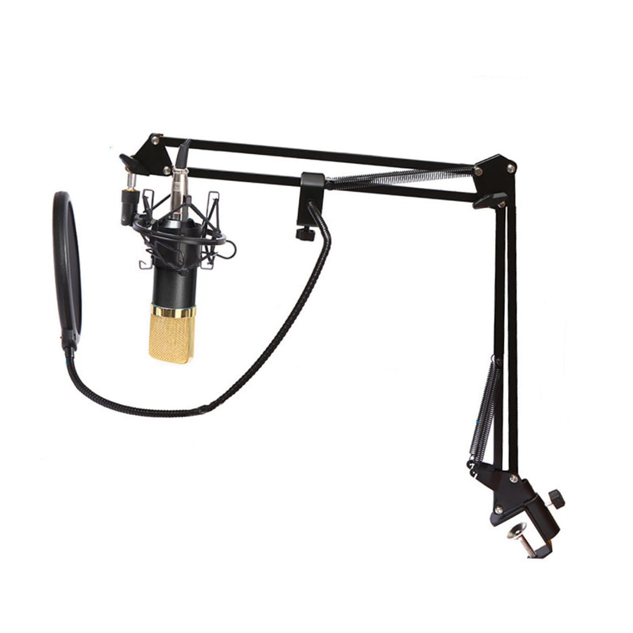 Kisangel Kondensatormikrofon für Studio und Broadcast mit Metallhalterung Handystativ Windschutzfilter und Sound für Aufnahmen von Gesang Akustikgitarren und Klavieren