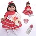 SYP Reborn Poupée Bébé Silicone Vinyle Bebe Fille 24 Pouces 60 cm bébé Reborn réaliste Fille Silicone Long avec des Cheveux Reborn Toddler Sucette Magnetique Bebe Reborn Bebe Fille Poupee