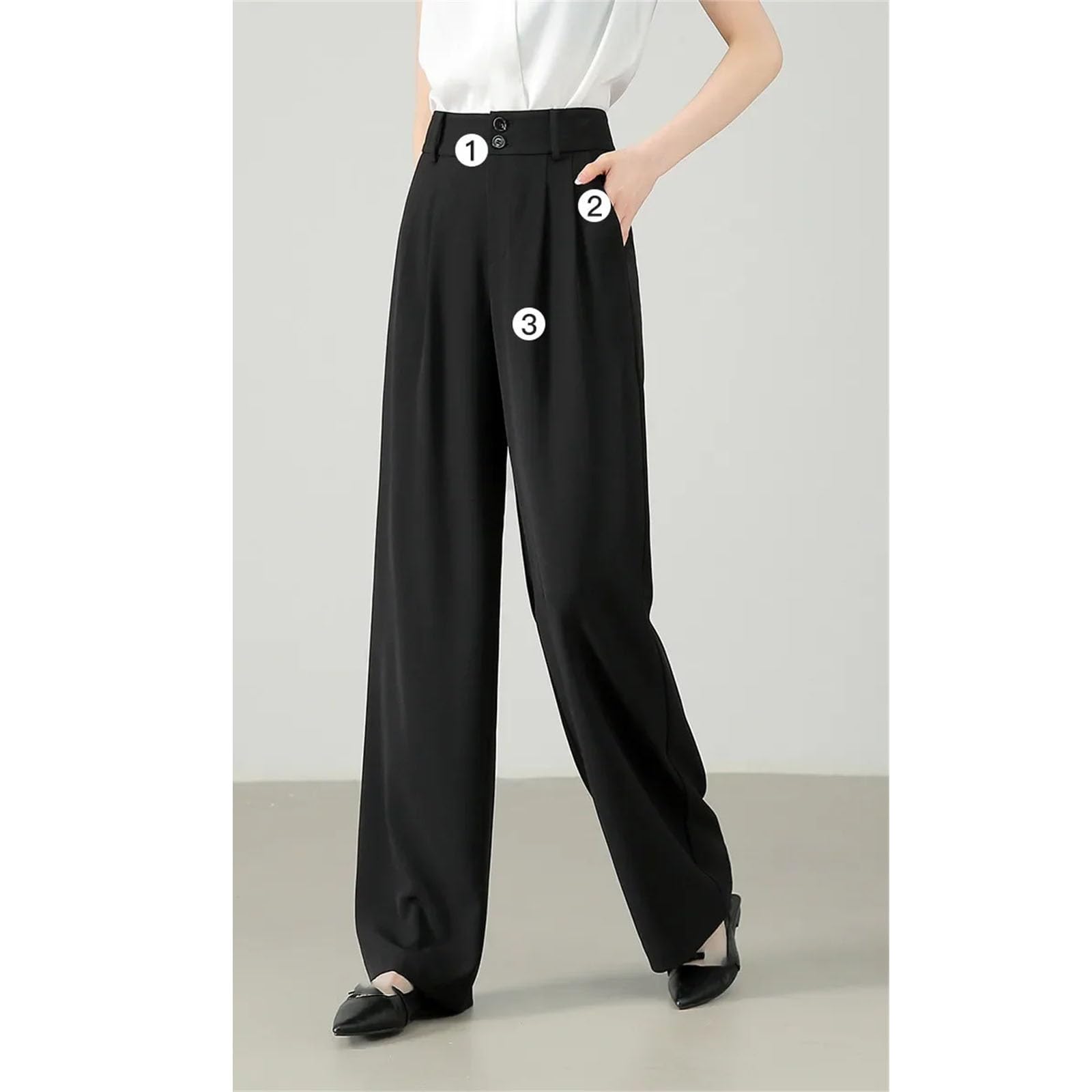 Pantalones de vestir casuales rectos para mujer, de verano, con protección solar, de secado rápido, pantalones de moda con cintura elástica