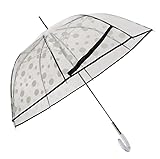 Paraguas Transparente Lunares Grande AUTOMÁTICO (Negro)